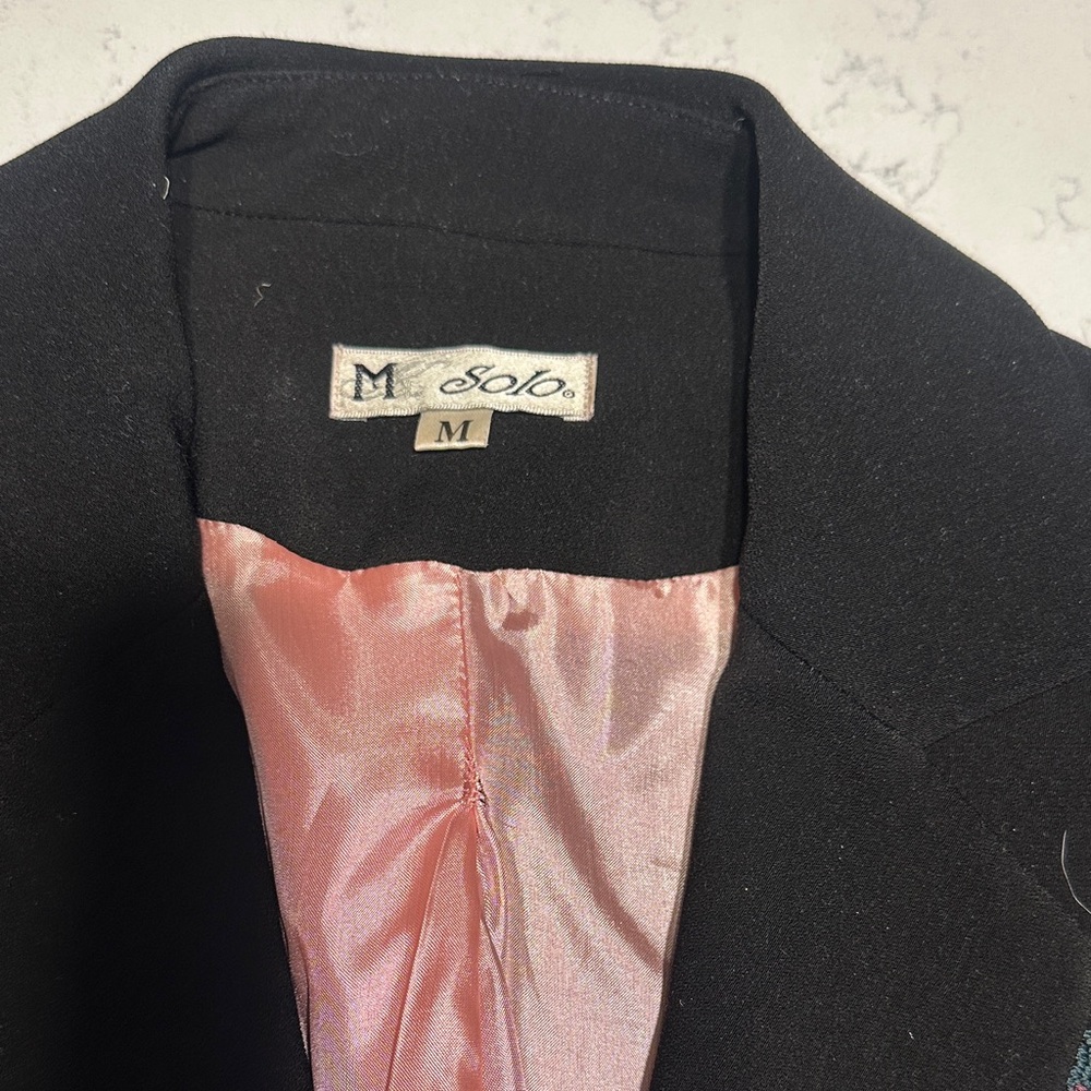 Black Blazer with Pink Lining